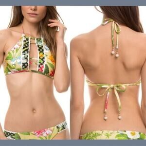 Isabella Rose Women's Size L Sweet Surrender Halter Bikini Top Multicolor *READ